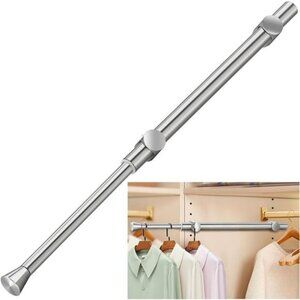 Pull Out Closet Valet Rod 12 Inch Stainless Steel Clothes Hanger Organizer Silve
